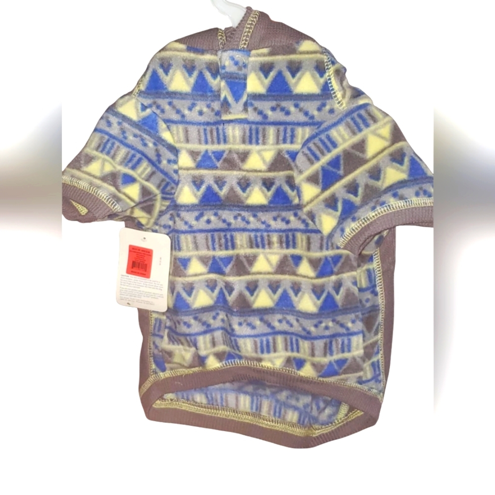Top Paw Blue and Yellow  Patterned Sweater Size Large